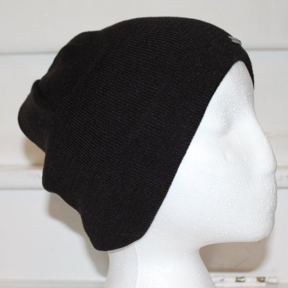 Michael Kors Reversible Black Gray Knit Beanie Hat - Picture 3 of 5